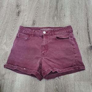 American Eagle Hi Rise Shortie Maroon size 12